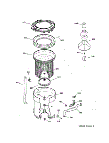 03 - Tub, Basket & Agitator parts for Ge Washer WNSR3120W1AA from AppliancePartsPros.com