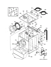 02 - Cabinet, Door & Top parts for Ge Washer WCCH404V0WW from AppliancePartsPros.com