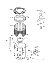 03 - Tub, Basket & Agitator parts for Ge Washer WCCD2050J1WC from AppliancePartsPros.com