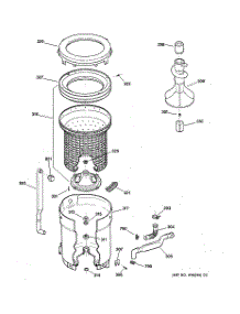 03 - Tub, Basket & Agitator parts for Ge Washer WKSR2100T6WW from AppliancePartsPros.com