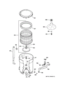 03 - Tub, Basket & Agitator parts for Ge Washer WKRE5500K0WW from AppliancePartsPros.com