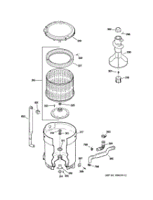 03 - Tub, Basket & Agitator parts for Ge Washer WCRD2050H5WC from AppliancePartsPros.com
