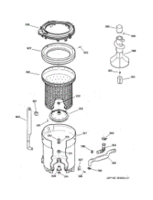 03 - Tub, Basket & Agitator parts for Ge Washer WNCJ2050D0WC from AppliancePartsPros.com