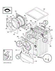 02 - Cabinet, Door & Top parts for Ge Washer WSSH300G1WW from AppliancePartsPros.com