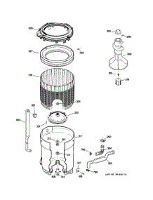 03 - Tub, Basket & Agitator parts for Ge Washer WMCD2050H1WC from AppliancePartsPros.com