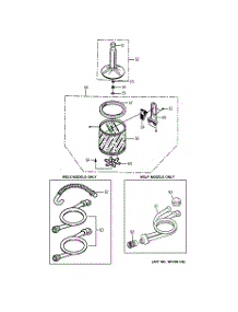 03 - Tub & Agitator parts for Ge Washer WSLS1100H0WW from AppliancePartsPros.com