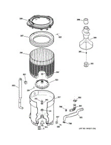 03 - Tub, Basket & Agitator parts for Ge Washer WCSR4170G1CC from AppliancePartsPros.com