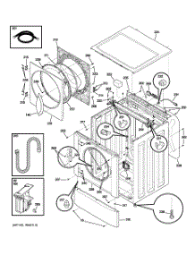 02 - Cabinet, Door & Top parts for Ge Washer WSSH300G0WW from AppliancePartsPros.com