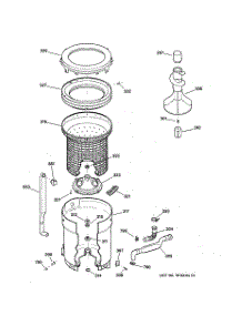 03 - Tub, Basket & Agitator parts for Ge Washer WISR106DT5WW from AppliancePartsPros.com