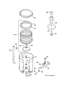 03 - Tub, Basket & Agitator parts for Ge Washer WNRD2050DCWC from AppliancePartsPros.com