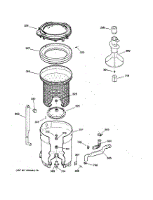 03 - Tub, Basket & Agitator parts for Ge Washer WNCD2050A0WC from AppliancePartsPros.com