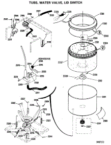 03 - Tubs, Water Valve, Lid Switch parts for Ge Washer WSM2000HCW from AppliancePartsPros.com