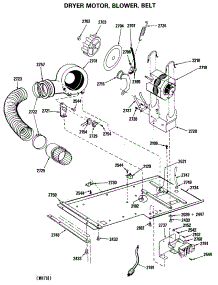05 - Dryer Motor, Blower, Belt parts for Ge Washer WSM2000HCW from AppliancePartsPros.com