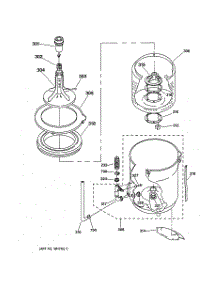 03 - Agitator, Basket & Tub Parts parts for Ge Washer WSKP2060TA from AppliancePartsPros.com