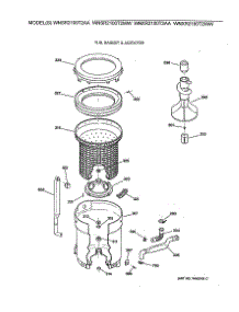 03 - Tub, Basket & Agitator parts for Ge Washer WNXR2100T2AA from AppliancePartsPros.com