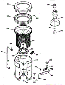 Tub, Basket & Agitator parts for Ge Washer WCSR411078AA from AppliancePartsPros.com