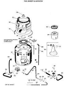 02 - Tub, Basket & Agitator parts for Ge Washer WWA7070GBL from AppliancePartsPros.com