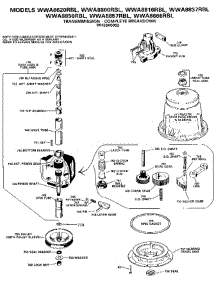 Transmission - Complete Breakdown parts for Ge Washer WWA8666RBL from AppliancePartsPros.com