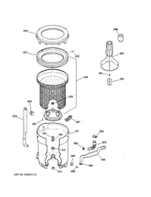 03 - Tub, Basket & Agitator parts for Ge Washer YJSR2070T6WW from AppliancePartsPros.com