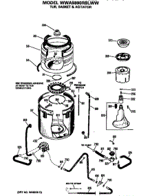 Tub, Basket And Agitator parts for Ge Washer WWA9890RBLWW from AppliancePartsPros.com