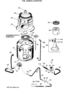 04 - Tub, Basket & Agitator parts for Ge Washer WWA7800RBL from AppliancePartsPros.com