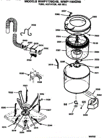 Tubs, Agitator And Air Bell parts for Ge Washer WWP1170GHB from AppliancePartsPros.com