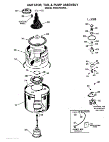 03 - Agitator, Tub, & Pump Assembly parts for Ge Washer WWC7000FCL from AppliancePartsPros.com
