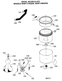 03 - Drain, Recirculate parts for Ge Washer WWP1170GDW from AppliancePartsPros.com