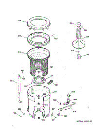 03 - Tub, Basket & Agitator parts for Ge Washer WCCB1030T4AC from AppliancePartsPros.com