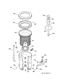 03 - Tub, Basket & Agitator parts for Ge Washer WCCB1030V0WC from AppliancePartsPros.com
