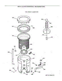 03 - Tub, Basket & Agitator parts for Ge Washer WCCB2050T2WC from AppliancePartsPros.com