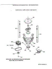 04 - Suspension, Pump & Drive Components parts for Ge Washer WCCB2050T2WC from AppliancePartsPros.com