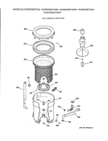 03 - Tub, Basket & Agitator parts for Ge Washer WJSR2080T3WW from AppliancePartsPros.com