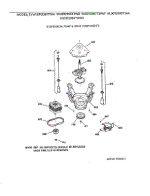 04 - Suspension, Pump & Drive Components parts for Ge Washer WJSR2080T3WW from AppliancePartsPros.com