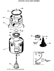 04 - Agitator, Tub & Pump Assembly parts for Ge Washer CATL160RBL from AppliancePartsPros.com