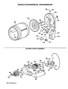 02 - Blower & Drive Assembly parts for Ge Dryer DDC6400SBLWH from AppliancePartsPros.com