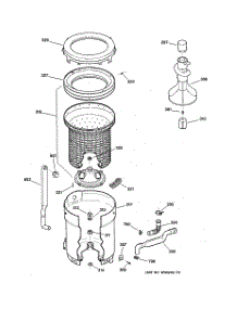 03 - Tub, Basket & Agitator parts for Ge Washer WMSR2100T6AA from AppliancePartsPros.com