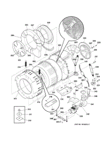 03 - Tub & Motor parts for Ge Washer WSXH208T0WB from AppliancePartsPros.com