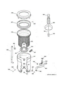 03 - Tub, Basket & Agitator parts for Ge Washer WCXR1070T5AA from AppliancePartsPros.com