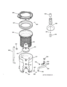 03 - Tub, Basket & Agitator parts for Ge Washer S2200Y0WW from AppliancePartsPros.com