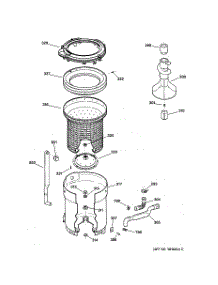 03 - Tub, Basket & Agitator parts for Ge Washer WMSR3110W1WW from AppliancePartsPros.com