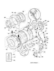03 - Tub & Motor parts for Ge Washer WSXH208V1WW from AppliancePartsPros.com