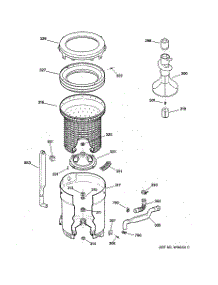 03 - Tub, Basket & Agitator parts for Ge Washer WCSR2070TBAA from AppliancePartsPros.com