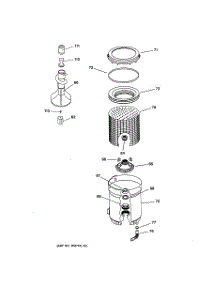 03 - Basket & Agitator parts for Ge Washer WWLR3100VWW from AppliancePartsPros.com