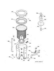 03 - Tub, Basket & Agitator parts for Ge Washer WCCB1030V1AC from AppliancePartsPros.com