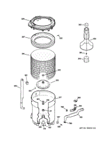 03 - Tub, Basket & Agitator parts for Ge Washer GLWP2000M1WW from AppliancePartsPros.com