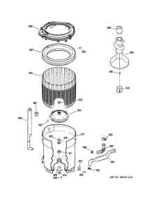 03 - Tub, Basket & Agitator parts for Ge Washer WCSR4170G7WW from AppliancePartsPros.com