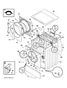 02 - Cabinet, Door & Top parts for Ge Washer WSSH300G2WW from AppliancePartsPros.com