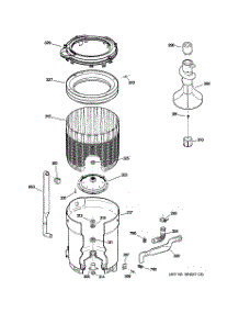 03 - Tub, Basket & Agitator parts for Ge Washer WISR309DGDWW from AppliancePartsPros.com