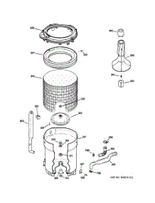 03 - Tub, Basket & Agitator parts for Ge Washer WVSR1060G0WW from AppliancePartsPros.com